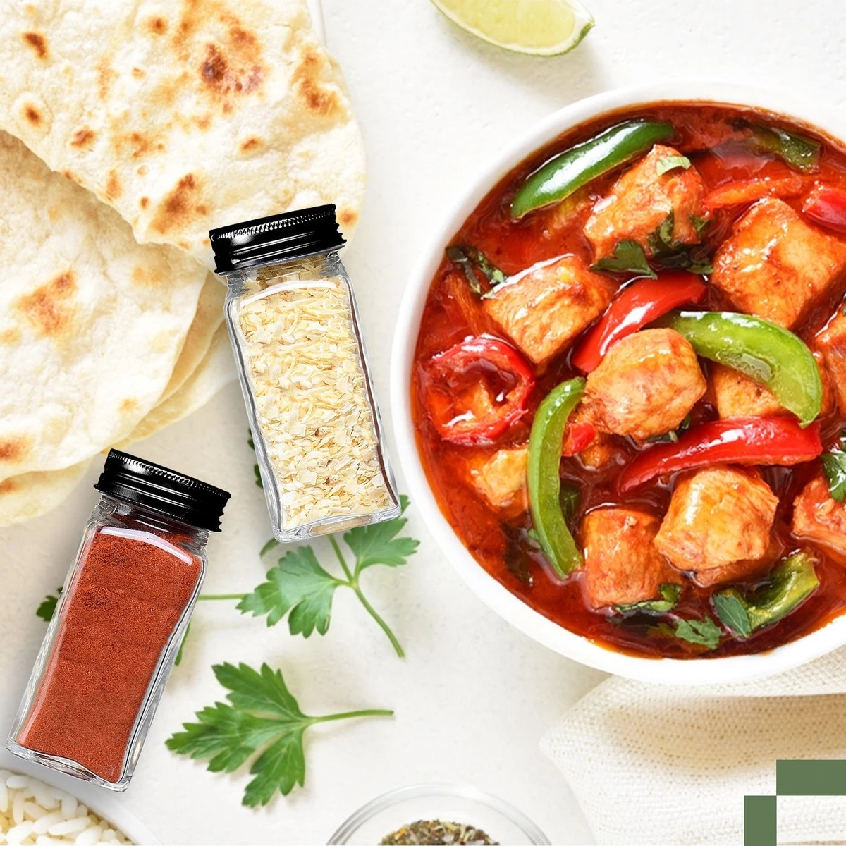 12 Glazen Kruidenpotjes Met Deksel - Kruidenstrooier - Strooideksel - Vierkant - Strooibus - Complete Set Met Trechter En Stickers 3 12 Glazen Kruidenpotjes Met Deksel - Kruidenstrooier - Strooideksel - Vierkant - Strooibus - Complete Set Met Trechter En Stickers - Afbeelding 3