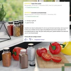 12 Glazen Kruidenpotjes Met Deksel - Kruidenstrooier - Strooideksel - Vierkant - Strooibus - Complete Set Met Trechter En Stickers 13 12 Glazen Kruidenpotjes Met Deksel - Kruidenstrooier - Strooideksel - Vierkant - Strooibus - Complete Set Met Trechter En Stickers -Thuis Opslag Winkel 1200x1200 779