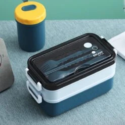 Lunchbox - Meal Prep Bakjes - Lunch Box Met Deksel - Meal Prep – Bento Box - Lunchtrommel Met Bestek Blauw -Thuis Opslag Winkel 1200x1200 8