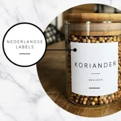 We Love Bamboe - Set Van 12 X Kruidenpotjes Incl. 144 X Kruiden Stickers Voor Potjes - Glazen Potjes Met Bamboe Deksel - 250 Ml Voorraadpotten - 8,5 X Dia 6,5 Cm - Nederlandse Kruiden Etiketten - Kruiden Labels 5 X 5 Cm 24 We Love Bamboe - Set Van 12 X Kruidenpotjes Incl. 144 X Kruiden Stickers Voor Potjes - Glazen Potjes Met Bamboe Deksel - 250 Ml Voorraadpotten - 8,5 X Dia 6,5 Cm - Nederlandse Kruiden Etiketten - Kruiden Labels 5 X 5 Cm -Thuis Opslag Winkel 1200x1200 823