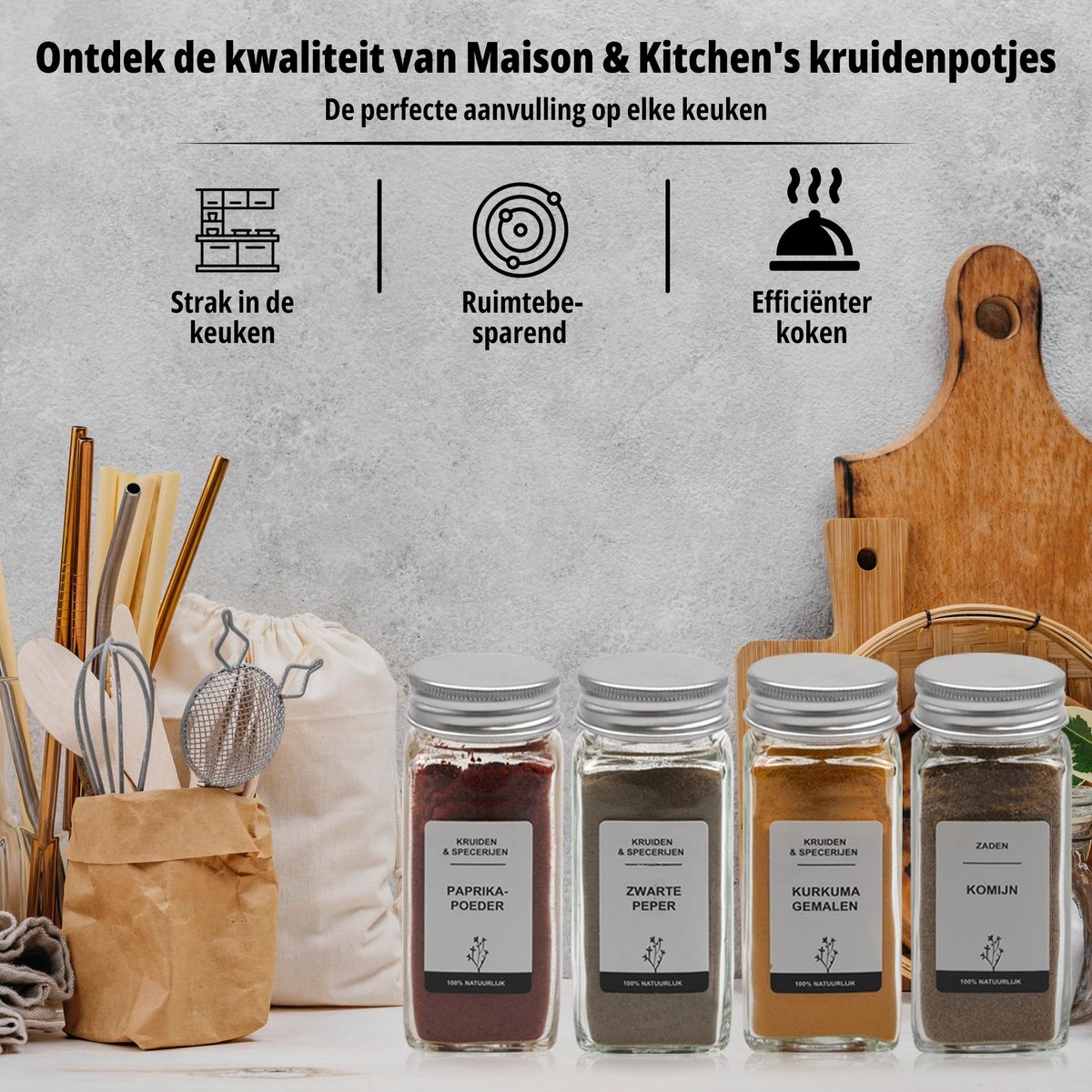 24 Glazen Kruidenpotjes Set Met 3 Soorten Strooideksels – Kruidenstrooier – Compleet Pakket Incl Kruidenpotjes Stickers, Krijtstift En Accessoires - Aluminium 2 24 Glazen Kruidenpotjes Set Met 3 Soorten Strooideksels – Kruidenstrooier – Compleet Pakket Incl Kruidenpotjes Stickers, Krijtstift En Accessoires - Aluminium - Afbeelding 2