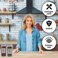 24 Glazen Kruidenpotjes Set Met 3 Soorten Strooideksels – Kruidenstrooier – Compleet Pakket Incl Kruidenpotjes Stickers, Krijtstift En Accessoires - Aluminium 16 24 Glazen Kruidenpotjes Set Met 3 Soorten Strooideksels – Kruidenstrooier – Compleet Pakket Incl Kruidenpotjes Stickers, Krijtstift En Accessoires - Aluminium -Thuis Opslag Winkel 1200x1200 838