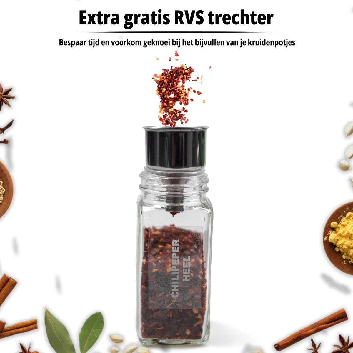 24 Glazen Kruidenpotjes Set Met 3 Soorten Strooideksels – Kruidenstrooier – Compleet Pakket Incl Kruidenpotjes Stickers, Krijtstift En Accessoires - Aluminium 8 24 Glazen Kruidenpotjes Set Met 3 Soorten Strooideksels – Kruidenstrooier – Compleet Pakket Incl Kruidenpotjes Stickers, Krijtstift En Accessoires - Aluminium - Afbeelding 8