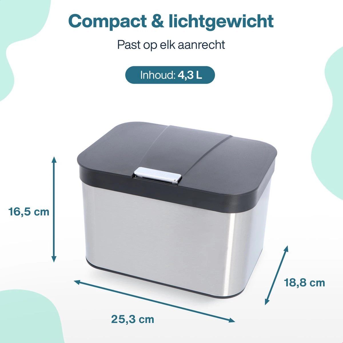 Hoogwaardig RVS Compostbak En Binnenemmer 4.3L - Groenafval - Compost - Afvalbakje Aanrecht - Compostemmer Keuken - Afvalemmer 2 Hoogwaardig RVS Compostbak En Binnenemmer 4.3L - Groenafval - Compost - Afvalbakje Aanrecht - Compostemmer Keuken - Afvalemmer - Afbeelding 2