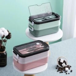 Lunchbox - Meal Prep Bakjes - Lunch Box Met Deksel - Meal Prep – Bento Box - Lunchtrommel Met Bestek Groen -Thuis Opslag Winkel 1200x1200 86