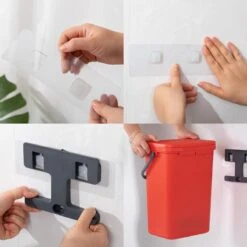 Homra Wall-up Prullenbak | Inbouwprullenbak Ophangbaar Met Plakstrip | GFT Vuilbak | Werkblak Afvalbak | Draagbare Vuilnisemmer | 12L Inhoud | Rood -Thuis Opslag Winkel 1200x1200 871