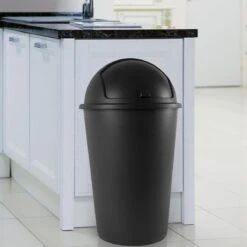 Deuba Prullen Vuilnisbak 50 L – Met Schuifdeksel - Zwart -Thuis Opslag Winkel 1200x1200 898