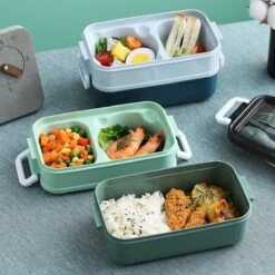 Lunchbox - Meal Prep Bakjes - Lunch Box Met Deksel - Meal Prep – Bento Box - Lunchtrommel Met Bestek Blauw -Thuis Opslag Winkel 1200x1200 9