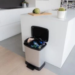 Curver Decobin Duo Prullenbak Afvalscheider - 10L + 18L - Metallic -Thuis Opslag Winkel 1200x1200 983