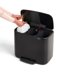 Brabantia Bo Prullenbak - 3 X 11 L - Matt Black -Thuis Opslag Winkel 1200x1200 991