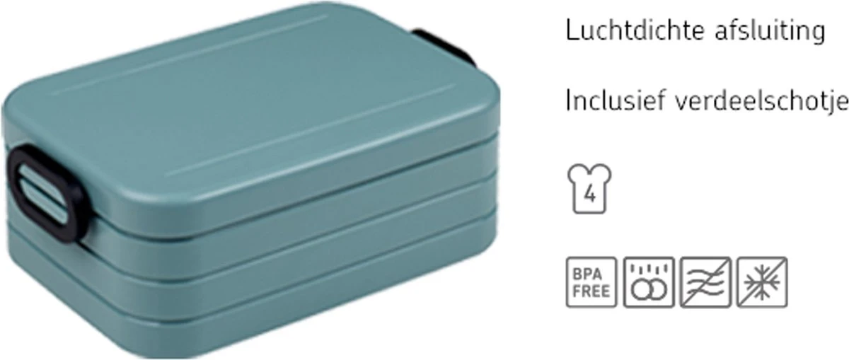Mepal - Lunchbox Take A Break Midi – Geschikt Voor 4 Boterhammen – Nordic Blue – Lunchbox Voor Volwassenen 2 Mepal - Lunchbox Take A Break Midi – Geschikt Voor 4 Boterhammen – Nordic Blue – Lunchbox Voor Volwassenen - Afbeelding 2
