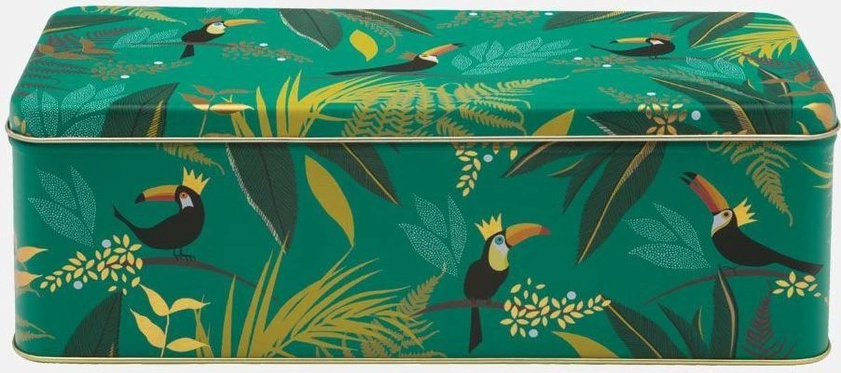 Bewaarblik Toekan - Groen - Rechthoek - Blik - 24 X 10 X 7,8 Cm - Sara Miller London 1 Bewaarblik Toekan - Groen - Rechthoek - Blik - 24 X 10 X 7,8 Cm - Sara Miller London