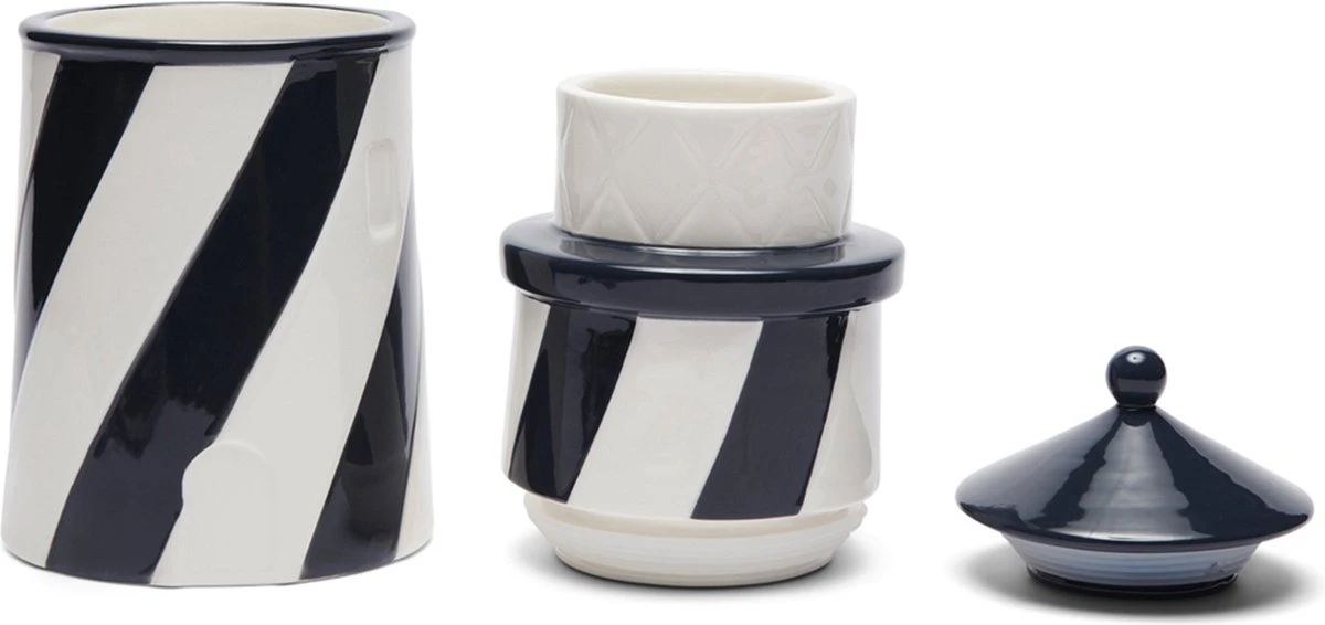 Riviera Maison Voorraadpot Met Deksel, Snoeppot Vuurtoren - Lighthouse Storage Jar - Zwart /Wit - Porselein 1 Riviera Maison Voorraadpot Met Deksel, Snoeppot Vuurtoren - Lighthouse Storage Jar - Zwart /Wit - Porselein