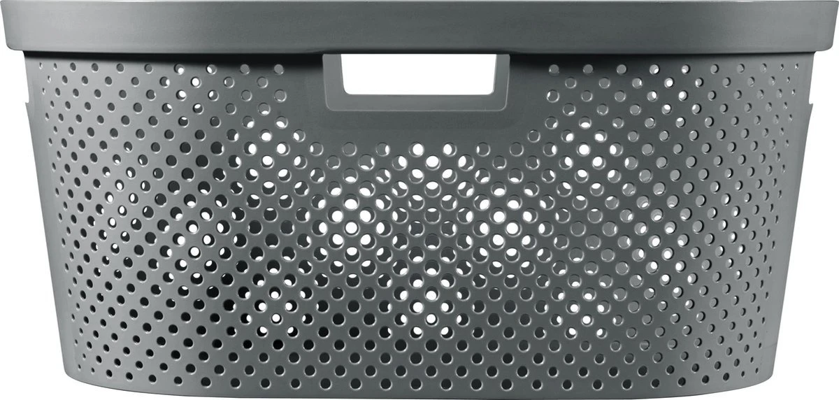Curver Infinity Recycled Wasmand Dots 40L - 100% Recycled - Donkergrijs 5 Curver Infinity Recycled Wasmand Dots 40L - 100% Recycled - Donkergrijs - Afbeelding 5