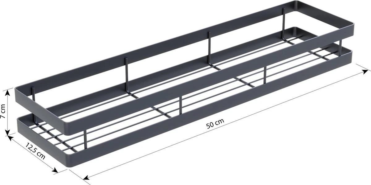 Noswo Kruidenrek Ophangbaar - Kruidenrek Voor Kruidenpotjes - Keukenrek Hangend - 50 Cm - Zwart 3 Noswo Kruidenrek Ophangbaar - Kruidenrek Voor Kruidenpotjes - Keukenrek Hangend - 50 Cm - Zwart - Afbeelding 3