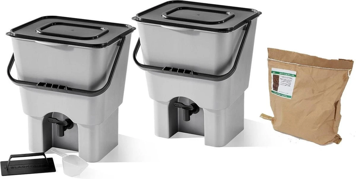 Bokashi Compost Container (Duo Set) - Keukencompostbak Aanrechtmodel | 2x 16 L | Starter Set Voor Keukenafval En Compostering 1 Bokashi Compost Container (Duo Set) - Keukencompostbak Aanrechtmodel | 2x 16 L | Starter Set Voor Keukenafval En Compostering
