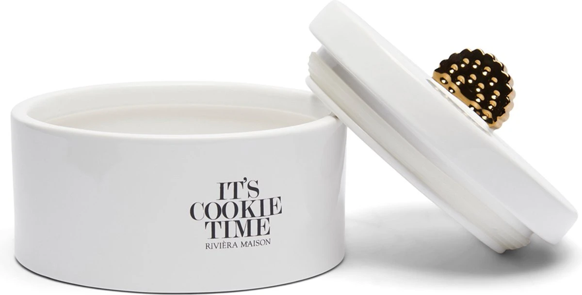 Riviera Maison Voorraadpot Met Deksel, Koekjestrommel - It's Cookie Time Storage Jar - Wit - Porselein 3 Riviera Maison Voorraadpot Met Deksel, Koekjestrommel - It's Cookie Time Storage Jar - Wit - Porselein - Afbeelding 3