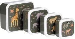 A Little Lovely Company - Brooddoos - Broodtrommel -Lunch & Snack Box Set Van 4 - Savanne -Thuis Opslag Winkel 1200x629