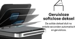 Homra DEXER Afvalscheiding Prullenbak - 4 Vakken - 60 Liter (2×18L + 2×12L) - Recycle Sensor Prullenbak - RVS Afvalemmer - Afvalscheidingsprullenbak - Design Keuken Afvalemmer - Automatische Lucht- En Bacterie Filter - Soft Close Deksel – Kleur Zwart -Thuis Opslag Winkel 1200x632 2