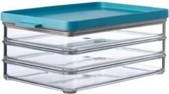 Mepal – Koelkastdoos Omnia Vleeswaren 3-laags – Nordic Green – Vleeswarendoos Koelkast – Vershoudbakjes – Makkelijk Stapelbaar – Houdt Vleeswaren Vers – Lucht En- Aromadicht