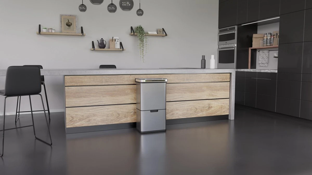 Homra DEXER Afvalscheiding Prullenbak - 4 Vakken - 60 Liter (2×18L + 2×12L) - Recycle Sensor Prullenbak - RVS Afvalemmer - Afvalscheidingsprullenbak - Design Keuken Afvalemmer - Automatische Lucht- En Bacterie Filter - Soft Close Deksel – Kleur RVS 16 Homra DEXER Afvalscheiding Prullenbak - 4 Vakken - 60 Liter (2×18L + 2×12L) - Recycle Sensor Prullenbak - RVS Afvalemmer - Afvalscheidingsprullenbak - Design Keuken Afvalemmer - Automatische Lucht- En Bacterie Filter - Soft Close Deksel – Kleur RVS - Afbeelding 16