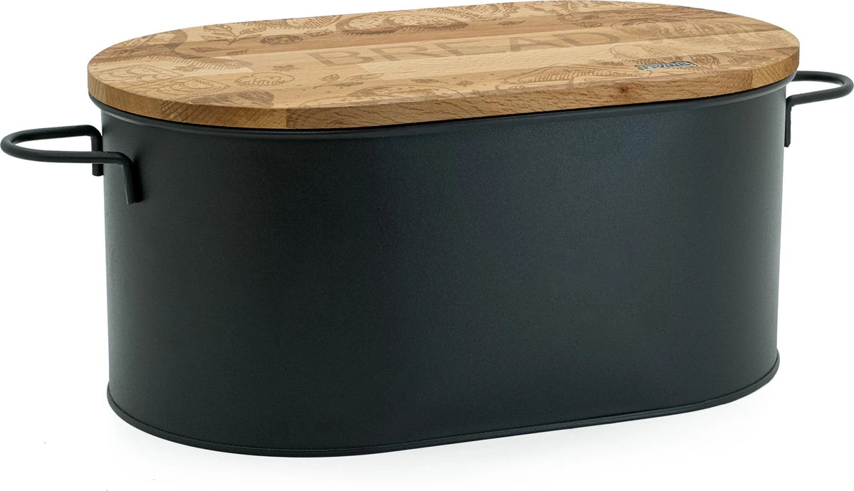 Broodtrommel Met Snijplank - Broodbox - Brood Bewaren - Zwart 1 Broodtrommel Met Snijplank - Broodbox - Brood Bewaren - Zwart