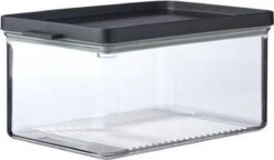 Mepal – Koelkastdoos Omnia Kaas – Zwart – Kaasdoos Koelkast – Vershoudbakjes – Makkelijk Stapelbaar – Houdt Kaas Vers – Lucht En- Aromadicht