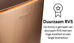 Homra Koniq Prullenbak Met Pedaal - 50 Liter - RVS - Pedaalemmer - Automatisch Lucht Filter - Odor Control - 50L Capaciteit - Soft Close Deksel - Afvalemmer - Design - Hygiënisch - Koper -Thuis Opslag Winkel 1200x700 4