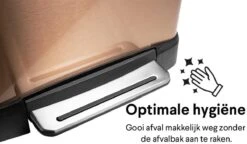 Homra Koniq Prullenbak Met Pedaal - 50 Liter - RVS - Pedaalemmer - Automatisch Lucht Filter - Odor Control - 50L Capaciteit - Soft Close Deksel - Afvalemmer - Design - Hygiënisch - Koper -Thuis Opslag Winkel 1200x700 6