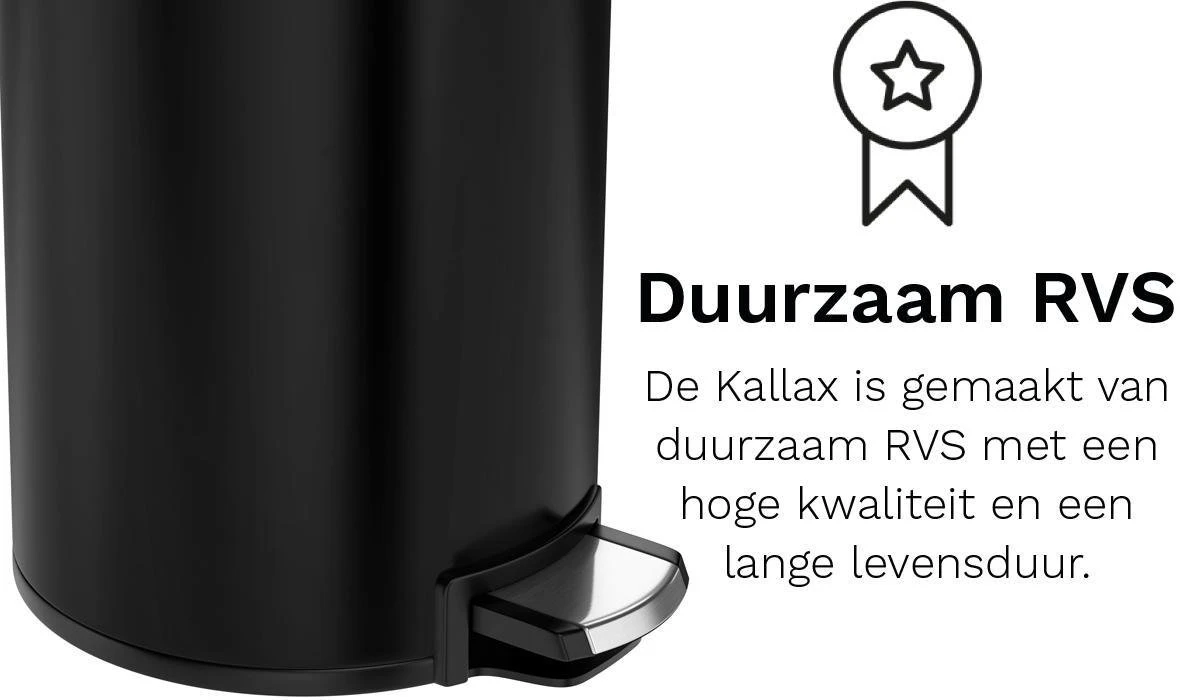 Pedaalemmer Stangvollby Kallax - 5 Liter - RVS - Zwart - Prullenbak - Toilet - Badkamer - Klein - Soft Close Deksel - Chique Design - Kleine Zwarte Pedaal Afvalemmer - Vuilnisbak Badkamer 5 Pedaalemmer Stangvollby Kallax - 5 Liter - RVS - Zwart - Prullenbak - Toilet - Badkamer - Klein - Soft Close Deksel - Chique Design - Kleine Zwarte Pedaal Afvalemmer - Vuilnisbak Badkamer - Afbeelding 5
