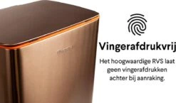 Homra Koniq Prullenbak Met Pedaal - 50 Liter - RVS - Pedaalemmer - Automatisch Lucht Filter - Odor Control - 50L Capaciteit - Soft Close Deksel - Afvalemmer - Design - Hygiënisch - Koper -Thuis Opslag Winkel 1200x703 3