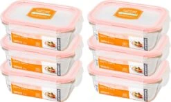 Lock&Lock Glazen Vershoudbakjes - Glazen Meal Prep Bakjes - Glazen Bakjes Met Deksel - Ovenschaaltjes Met Deksel - Set Van 6 Stuks - 380 Ml -Thuis Opslag Winkel 1200x713 5