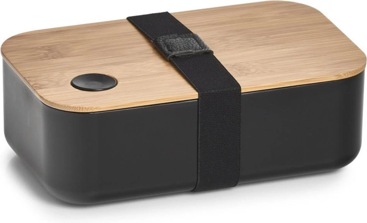 Lunchtrommel/broodtrommel 2-vaks Zwart/naturel Bamboe 19 X 7 Cm - Keukenbenodigdheden - Lunch/brood Meenemen - Trommels/boxen 1 Lunchtrommel/broodtrommel 2-vaks Zwart/naturel Bamboe 19 X 7 Cm - Keukenbenodigdheden - Lunch/brood Meenemen - Trommels/boxen