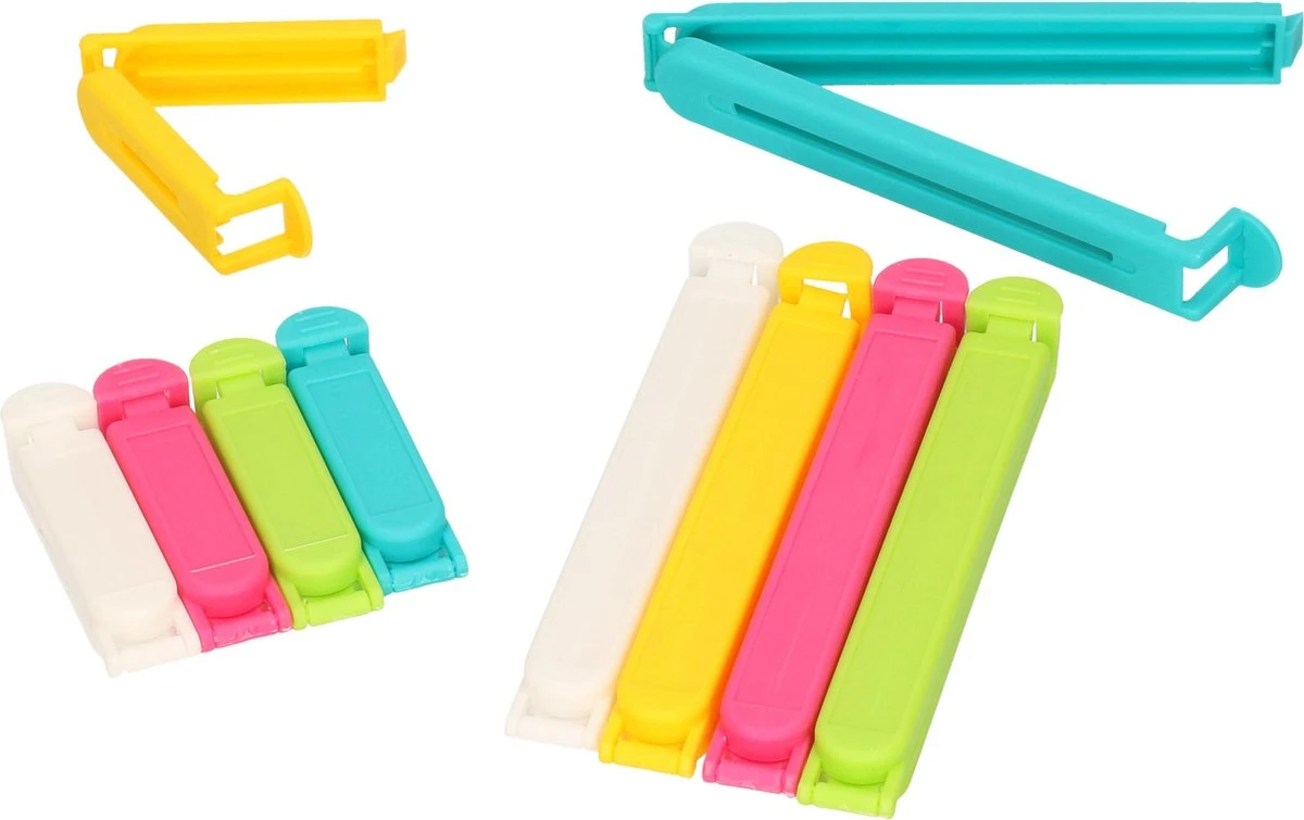 Merkloos 20x Gekleurde Keuken Afsluitclips / Vershoudclips 6/12 Cm 1 Merkloos 20x Gekleurde Keuken Afsluitclips / Vershoudclips 6/12 Cm
