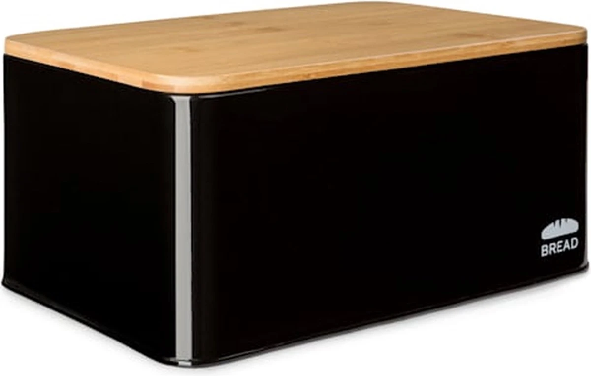 Klarstein Granrosi Oklahoma Broodtrommel - 35,5 X 15,5 X 23 Cm - Brooddoos Met Snijplank - Metaal & Bamboe 1 Klarstein Granrosi Oklahoma Broodtrommel - 35,5 X 15,5 X 23 Cm - Brooddoos Met Snijplank - Metaal & Bamboe