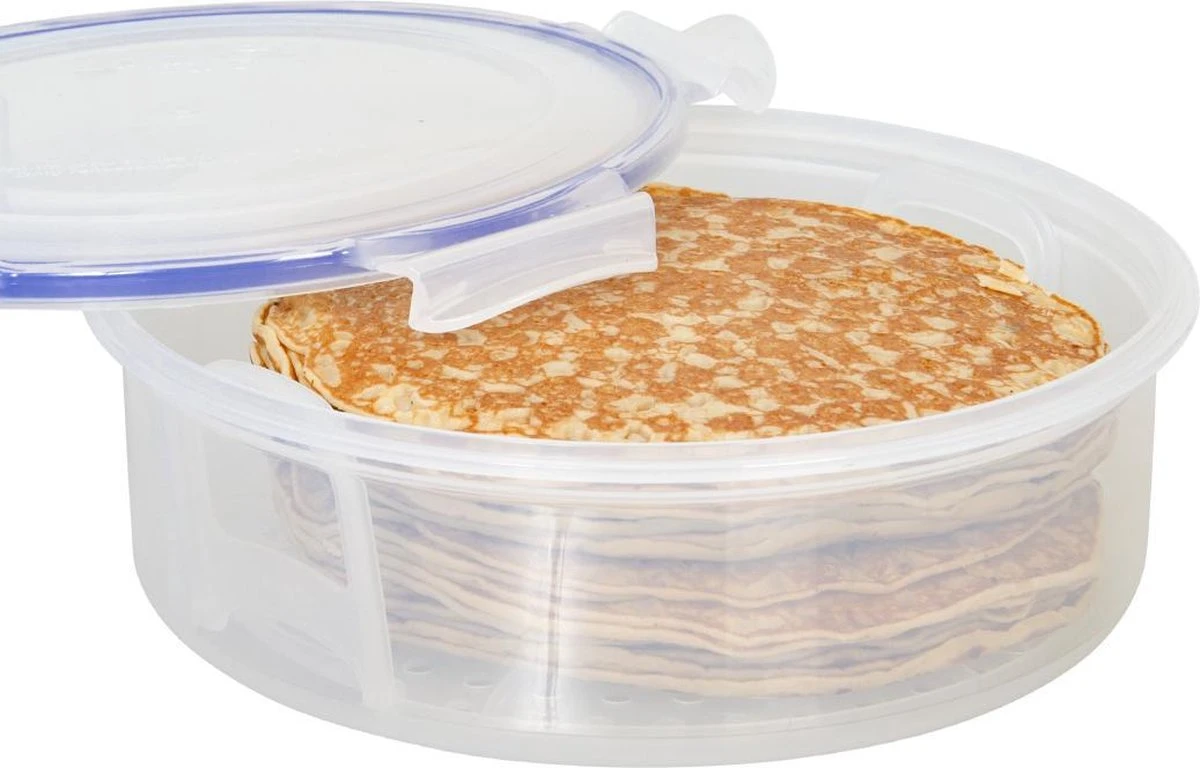 Lock&Lock Ronde Vershouddoos - Bewaardoos Met Deksel - Voor Pannenkoeken En Wraps - 100% Luchtdicht - 2,5 Liter 1 Lock&Lock Ronde Vershouddoos - Bewaardoos Met Deksel - Voor Pannenkoeken En Wraps - 100% Luchtdicht - 2,5 Liter