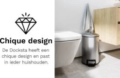 Pedaalemmer - 12 Liter - RVS - Afvalemmer StangVollby Docksta - Toilet - Badkamer - Kantoor - Klein - Soft Close Deksel - Chique Design - RVS Pedaal Prullenbak - Afvalzak Inkeping - Vuilnisbak Badkamer -Thuis Opslag Winkel 1200x782 1
