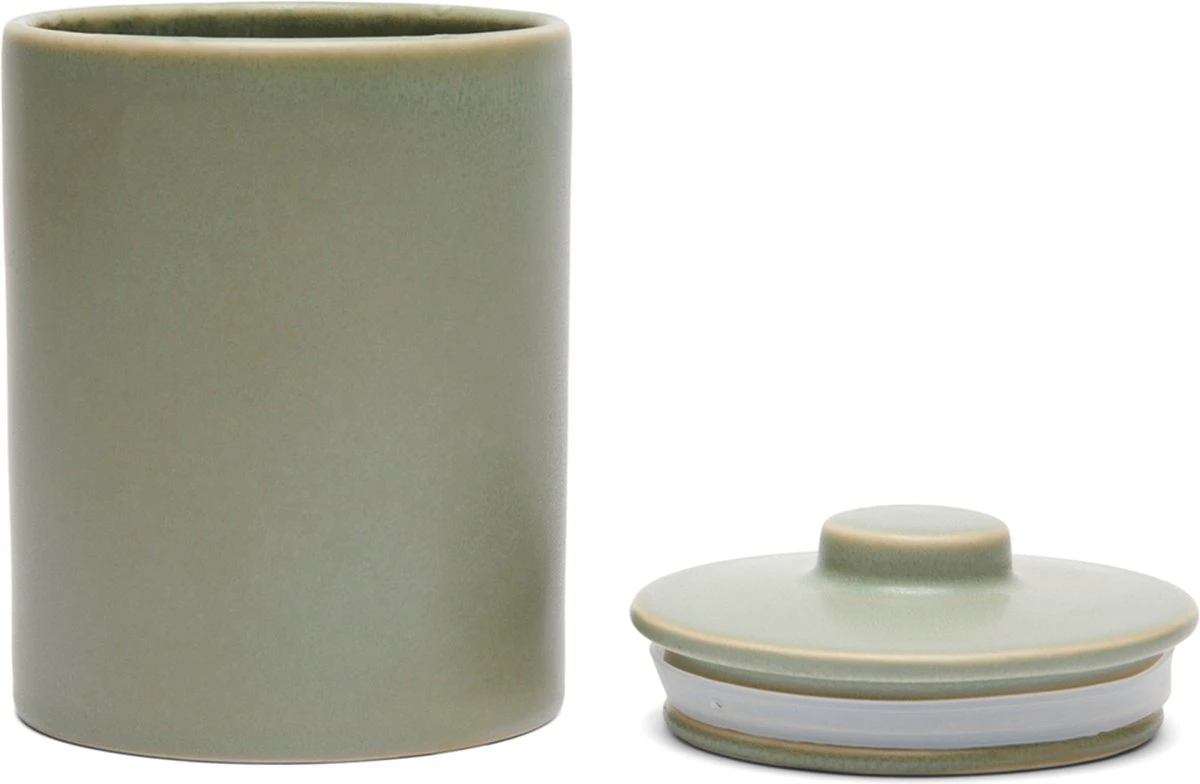 Riviera Maison Voorraadpot Kermamiek Met Deksel, Snoeppot Mat - RM Marseille Storage Jar - Groen - Keramiek - Maat S 3 Riviera Maison Voorraadpot Kermamiek Met Deksel, Snoeppot Mat - RM Marseille Storage Jar - Groen - Keramiek - Maat S - Afbeelding 3