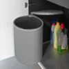 Eleganca Afvalbak 13 Liter – Inbouw Prullenbak – Inbouw Afvalemmer – Uittrekbare Prullenbak – Afvalemmer Keuken – Hygiënisch – Ruimtebesparend Vuilnisbak – Rond – Grijs – B27.7xD27.7xH35.5cm