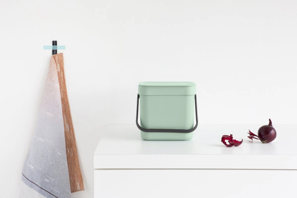 Brabantia Sort & Go Aanrecht Afvalbakje - 3 L - Jade Green 7 Brabantia Sort & Go Aanrecht Afvalbakje - 3 L - Jade Green - Afbeelding 7