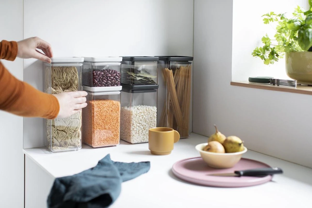 Brabantia Tasty+ Voorraadpot Stapelbaar - 2,5 L - Dark Grey 8 Brabantia Tasty+ Voorraadpot Stapelbaar - 2,5 L - Dark Grey - Afbeelding 8