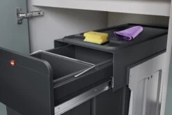 Hailo 0310-300 EcoLine Design Trio L Inbouwafvalemmer 3x10L Met 3 Compartimenten Zwart -Thuis Opslag Winkel 1200x800 130