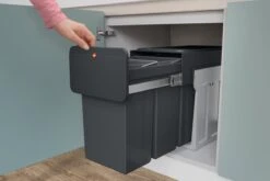 Hailo 0310-300 EcoLine Design Trio L Inbouwafvalemmer 3x10L Met 3 Compartimenten Zwart -Thuis Opslag Winkel 1200x800 131