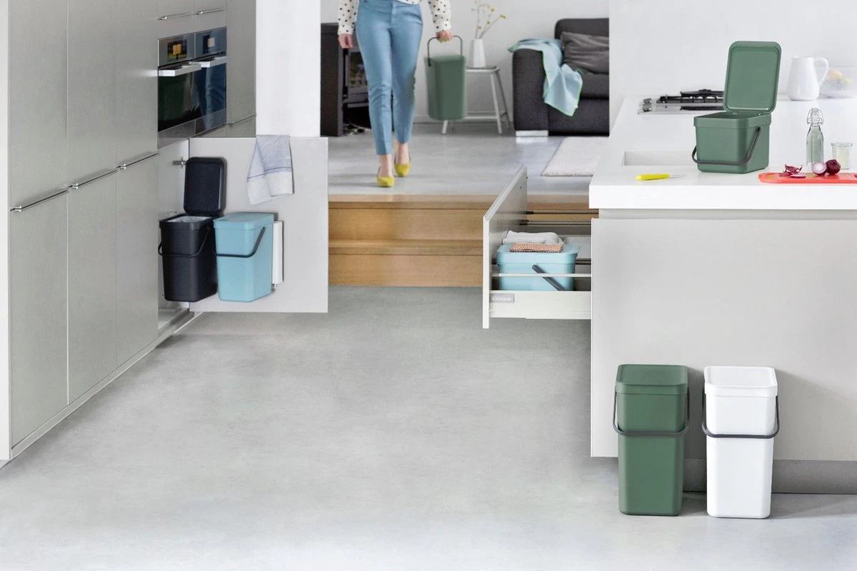 Brabantia Sort & Go Aanrecht Afvalbakje - 3 L - Fir Green 11 Brabantia Sort & Go Aanrecht Afvalbakje - 3 L - Fir Green - Afbeelding 11