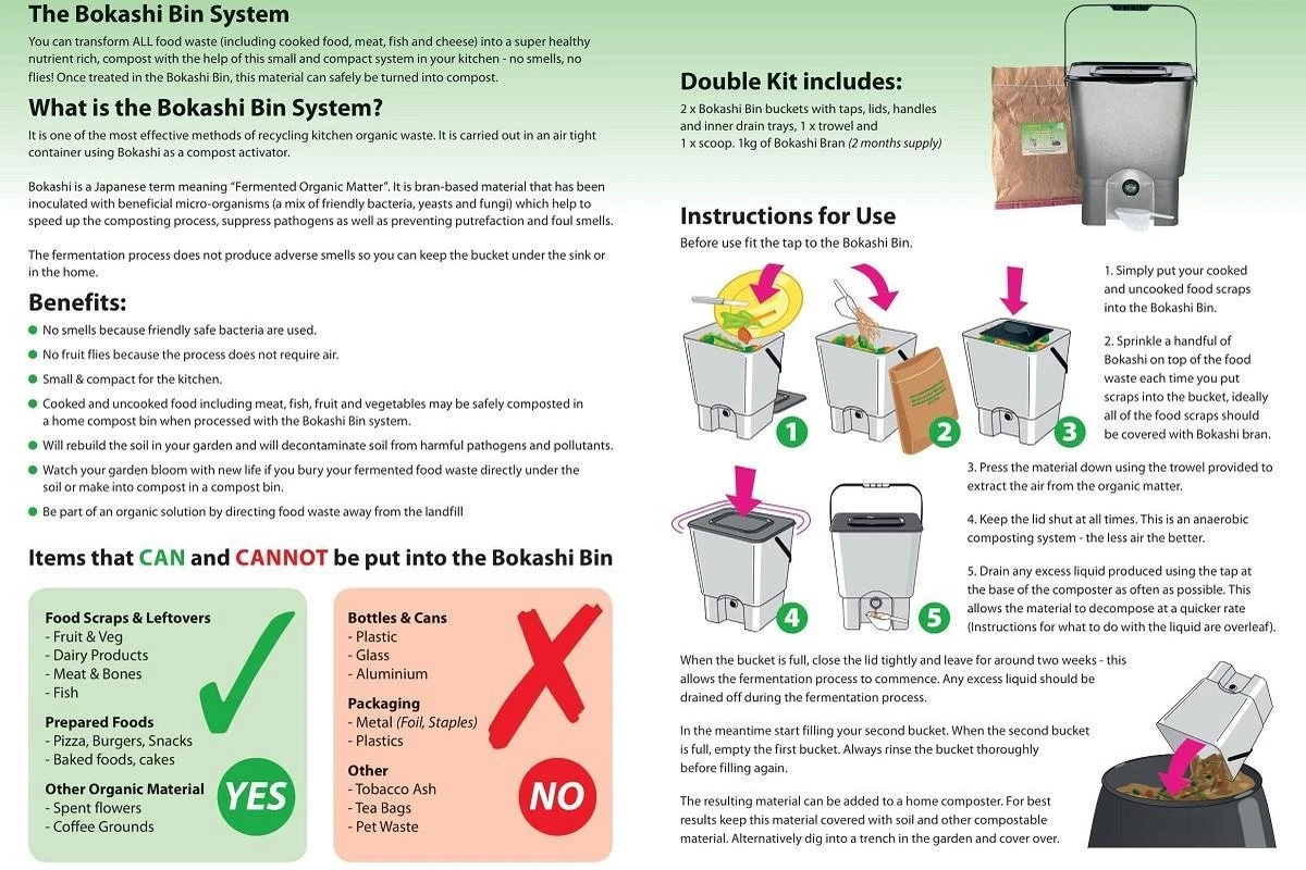 Bokashi Compost Container (Duo Set) - Keukencompostbak Aanrechtmodel | 2x 16 L | Starter Set Voor Keukenafval En Compostering 4 Bokashi Compost Container (Duo Set) - Keukencompostbak Aanrechtmodel | 2x 16 L | Starter Set Voor Keukenafval En Compostering - Afbeelding 4