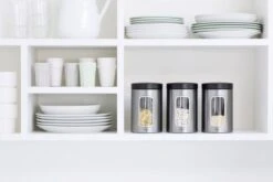 Brabantia Voorraadbus - 1,4 L - Matt Steel Fingerprint Proof / Matt Black Deksel - Met Venster -Thuis Opslag Winkel 1200x800 3