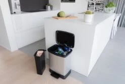 Curver Decobin Duo Prullenbak Afvalscheider - 10L + 18L - Metallic -Thuis Opslag Winkel 1200x800 85