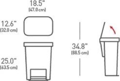 Simplehuman Afvalemmer Rectangular - Met Liner Pocket - Kunststof - 45 Liter - Zwart 8 Simplehuman Afvalemmer Rectangular - Met Liner Pocket - Kunststof - 45 Liter - Zwart -Thuis Opslag Winkel 1200x812 7