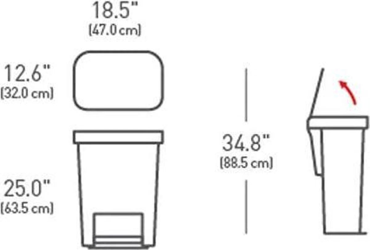 Simplehuman Afvalemmer Rectangular - Met Liner Pocket - Kunststof - 45 Liter - Zwart 4 Simplehuman Afvalemmer Rectangular - Met Liner Pocket - Kunststof - 45 Liter - Zwart - Afbeelding 4