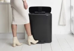 Brabantia Bo Prullenbak - 60 L - Met 80 Vuilniszakken - Matt Black -Thuis Opslag Winkel 1200x828 4